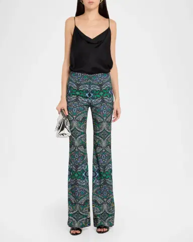 Alice + Olivia Teeny Paisley Flare Pants | Thumbnail 2 Alice + Olivia Teeny Paisley Flare Pants | Thumbnail 2