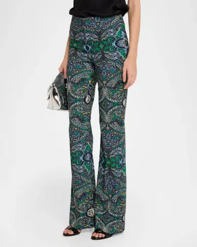 Alice + Olivia Teeny Paisley Flare Pants | Thumbnail 4 Alice + Olivia Teeny Paisley Flare Pants | Thumbnail 4