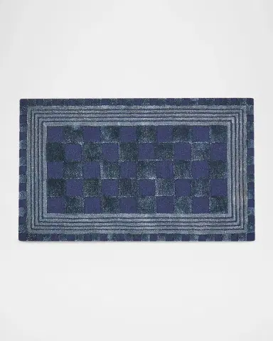 MacKenzie-Childs Indigo Blue Tonal Check Rug, 2 ' x 4 ' | Thumbnail 2 MacKenzie-Childs Indigo Blue Tonal Check Rug, 2 ' x 4 ' | Thumbnail 2