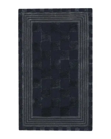 MacKenzie-Childs Indigo Blue Tonal Check Rug, 2 ' x 4 ' | Thumbnail 1 MacKenzie-Childs Indigo Blue Tonal Check Rug, 2 ' x 4 ' | Thumbnail 1