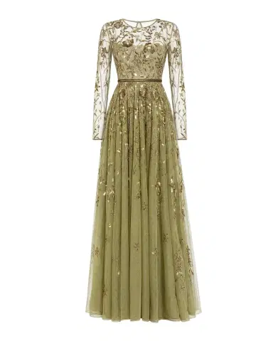 Mac Duggal Embellished Floral-Embroidered Mesh Gown | Thumbnail 1 Mac Duggal Embellished Floral-Embroidered Mesh Gown | Thumbnail 1