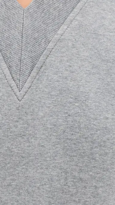 3.1 Phillip Lim V Neck French Terry Top ight Heather Grey | Thumbnail 6 3.1 Phillip Lim V Neck French Terry Top ight Heather Grey | Thumbnail 6