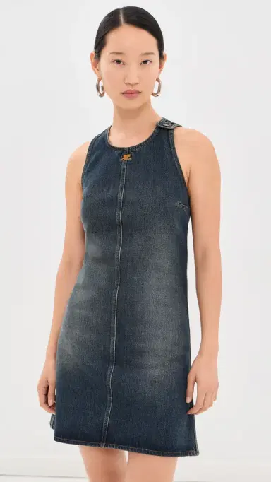 Courrèges Vintage Blue Denim A-Line Mini Dress Vintage Medium Blue | Thumbnail 2 Courrèges Vintage Blue Denim A-Line Mini Dress Vintage Medium Blue | Thumbnail 2
