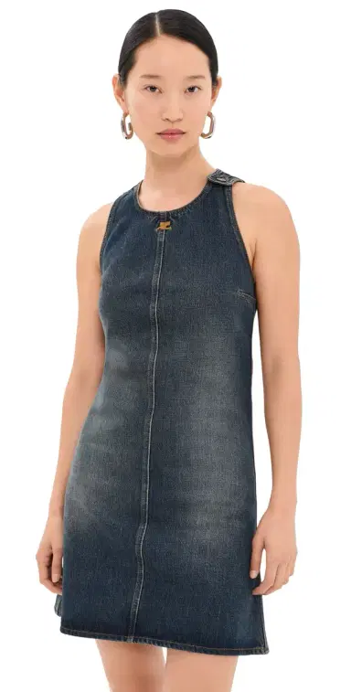 Courrèges Vintage Blue Denim A-Line Mini Dress Vintage Medium Blue | Thumbnail 1 Courrèges Vintage Blue Denim A-Line Mini Dress Vintage Medium Blue | Thumbnail 1