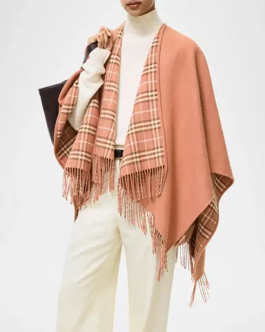 Burberry Reversible Check Wool Cape | Thumbnail 2 Burberry Reversible Check Wool Cape | Thumbnail 2