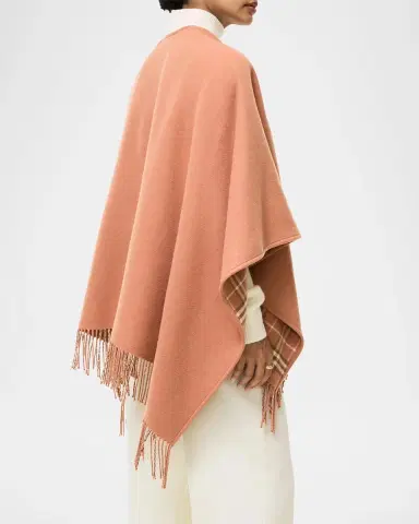 Burberry Reversible Check Wool Cape | Thumbnail 3 Burberry Reversible Check Wool Cape | Thumbnail 3