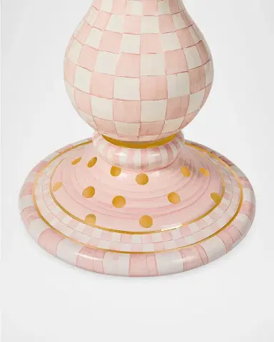 MacKenzie-Childs Rosy Check Ceramic Pedestal Table Base | Thumbnail 4 MacKenzie-Childs Rosy Check Ceramic Pedestal Table Base | Thumbnail 4