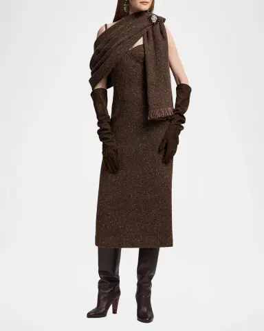 Ralph Lauren Collection Textured Tweed Knit Scarf | Thumbnail 2 Ralph Lauren Collection Textured Tweed Knit Scarf | Thumbnail 2