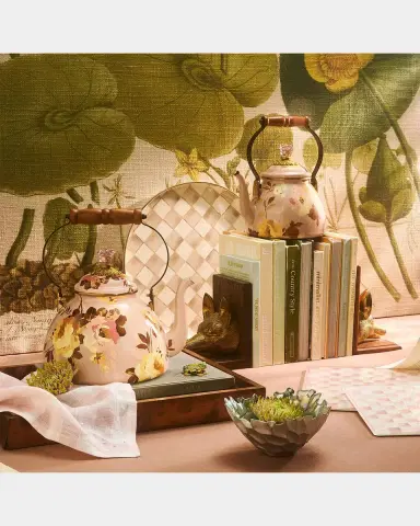 MacKenzie-Childs Wild Rose Mauve Large Tea Kettle | Thumbnail 2 MacKenzie-Childs Wild Rose Mauve Large Tea Kettle | Thumbnail 2