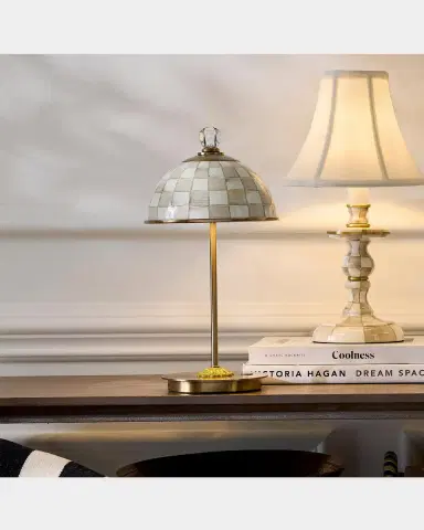 MacKenzie-Childs Mocha Check Rechargeable Dome Table Lamp | Thumbnail 3 MacKenzie-Childs Mocha Check Rechargeable Dome Table Lamp | Thumbnail 3