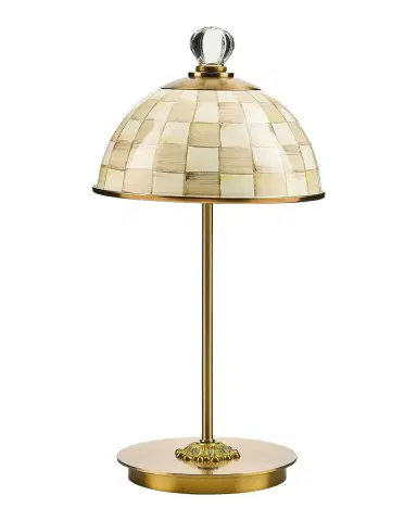 MacKenzie-Childs Mocha Check Rechargeable Dome Table Lamp | Thumbnail 1 MacKenzie-Childs Mocha Check Rechargeable Dome Table Lamp | Thumbnail 1