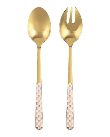 MacKenzie-Childs Mocha Check Bistro 2-Piece Salad Serving Set | Thumbnail 3 MacKenzie-Childs Mocha Check Bistro 2-Piece Salad Serving Set | Thumbnail 3