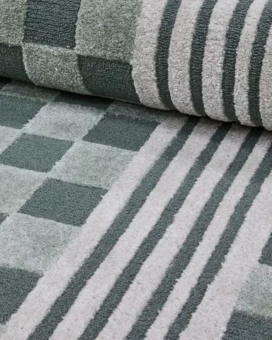 MacKenzie-Childs Sage Green Tonal Check Runner, 3 ' x 8 ' | Thumbnail 3 MacKenzie-Childs Sage Green Tonal Check Runner, 3 ' x 8 ' | Thumbnail 3