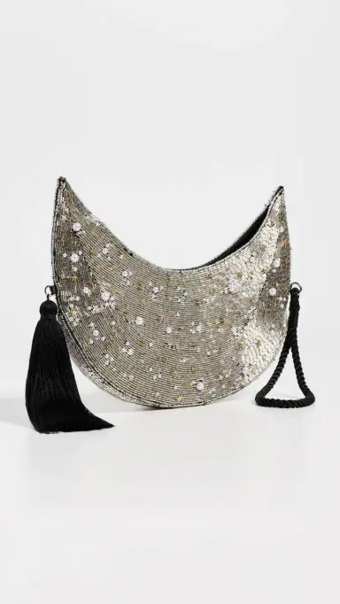 SIMONMILLER Beaded Crescent Wristlet Black/Silver One Size | Thumbnail 4 SIMONMILLER Beaded Crescent Wristlet Black/Silver One Size | Thumbnail 4