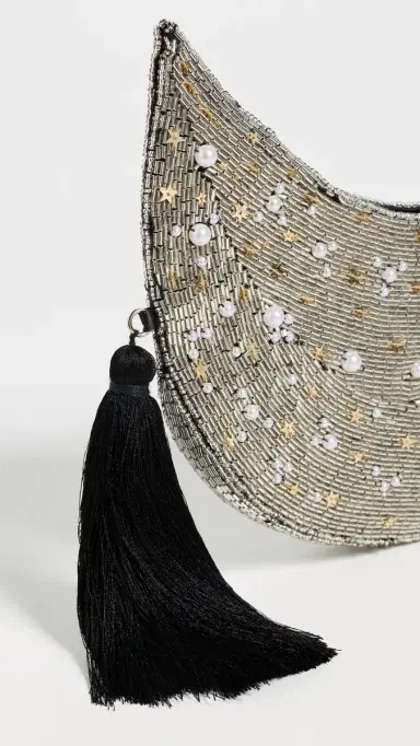 SIMONMILLER Beaded Crescent Wristlet Black/Silver One Size | Thumbnail 5 SIMONMILLER Beaded Crescent Wristlet Black/Silver One Size | Thumbnail 5