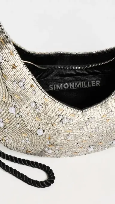 SIMONMILLER Beaded Crescent Wristlet Black/Silver One Size | Thumbnail 6 SIMONMILLER Beaded Crescent Wristlet Black/Silver One Size | Thumbnail 6