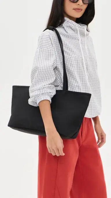 BAGGU Medium Nylon Reversible Tote Black Mix One Size | Thumbnail 3 BAGGU Medium Nylon Reversible Tote Black Mix One Size | Thumbnail 3