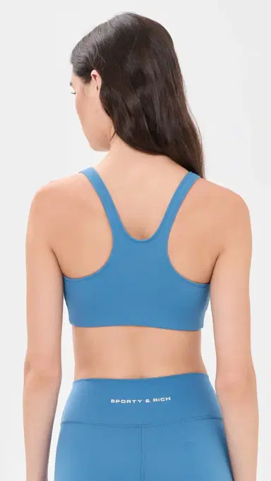 Sporty & Rich Bold Logo ports Bra Dusty Blue White | Thumbnail 3 Sporty & Rich Bold Logo ports Bra Dusty Blue White | Thumbnail 3