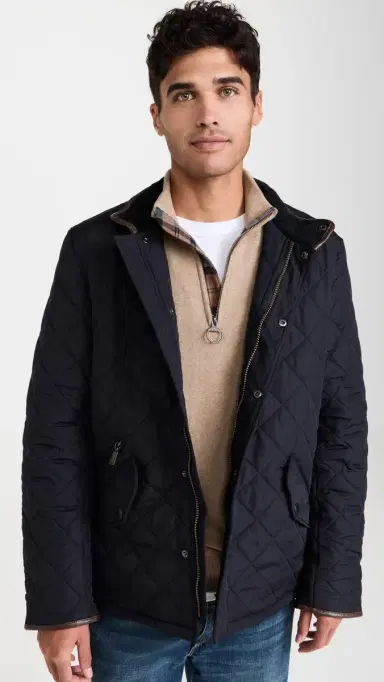 Barbour Powell Quilted Jacket Navy | Thumbnail 2 Barbour Powell Quilted Jacket Navy | Thumbnail 2