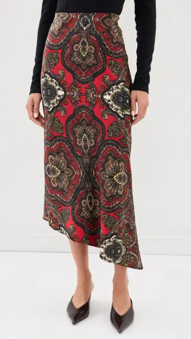 Alice + Olivia Maeve Asymmetric Slip Skirt Bon Voyage Hibiscus Multi | Thumbnail 2 Alice + Olivia Maeve Asymmetric Slip Skirt Bon Voyage Hibiscus Multi | Thumbnail 2