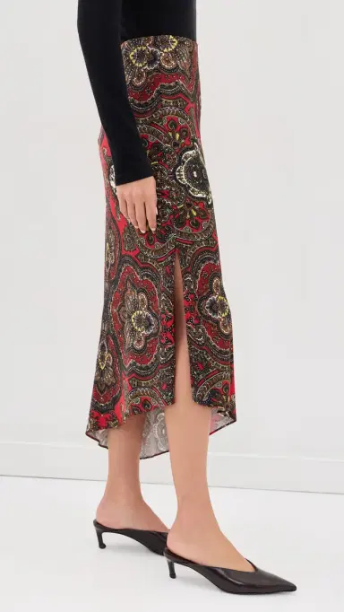 Alice + Olivia Maeve Asymmetric Slip Skirt Bon Voyage Hibiscus Multi | Thumbnail 4 Alice + Olivia Maeve Asymmetric Slip Skirt Bon Voyage Hibiscus Multi | Thumbnail 4