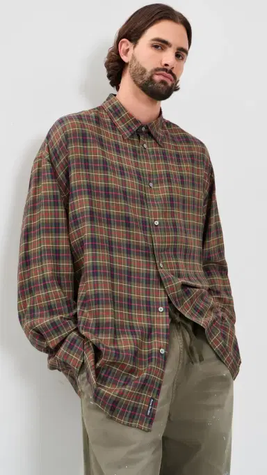Acne Studios Setar Check Flannel Shirt Green Multi | Thumbnail 2 Acne Studios Setar Check Flannel Shirt Green Multi | Thumbnail 2