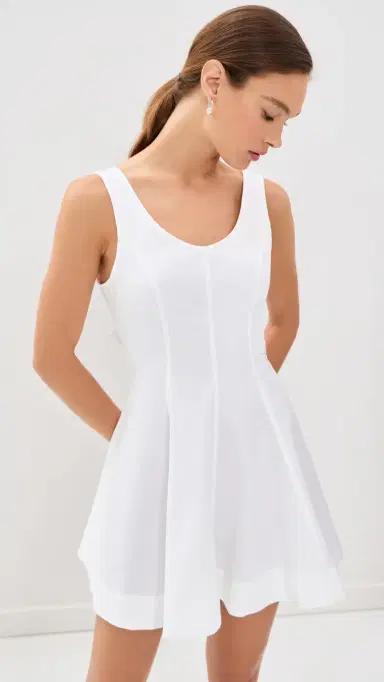 Brandon Maxwell The Poppy Mini Dress White | Thumbnail 2 Brandon Maxwell The Poppy Mini Dress White | Thumbnail 2