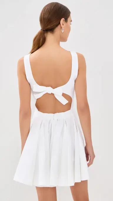 Brandon Maxwell The Poppy Mini Dress White | Thumbnail 3 Brandon Maxwell The Poppy Mini Dress White | Thumbnail 3