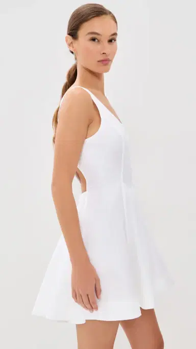 Brandon Maxwell The Poppy Mini Dress White | Thumbnail 4 Brandon Maxwell The Poppy Mini Dress White | Thumbnail 4