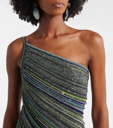 Missoni Sequined one-shoulder lamé maxi dress | Thumbnail 2 Missoni Sequined one-shoulder lamé maxi dress | Thumbnail 2