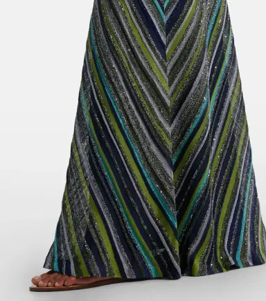 Missoni Sequined one-shoulder lamé maxi dress | Thumbnail 4 Missoni Sequined one-shoulder lamé maxi dress | Thumbnail 4