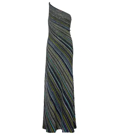 Missoni Sequined one-shoulder lamé maxi dress | Thumbnail 1 Missoni Sequined one-shoulder lamé maxi dress | Thumbnail 1