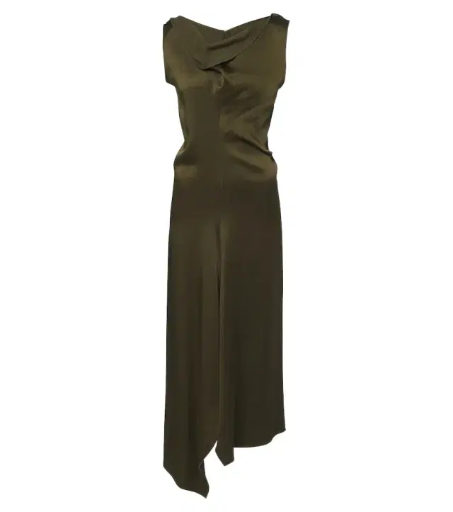 Draped asymmetric satin midi dress Draped asymmetric satin midi dress