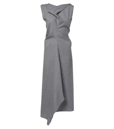 Victoria Beckham Draped asymmetric wool midi dress | Thumbnail 1 Victoria Beckham Draped asymmetric wool midi dress | Thumbnail 1