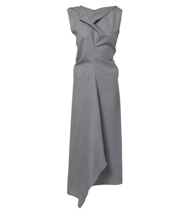 Draped asymmetric wool midi dress Draped asymmetric wool midi dress