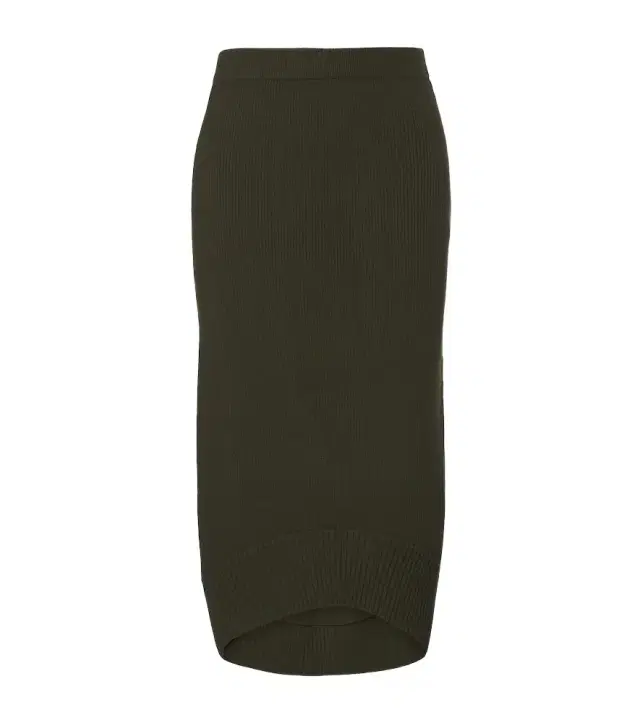 Ribbed-knit wool midi skirt Ribbed-knit wool midi skirt
