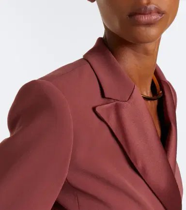 Max Mara Elegante satin-trimmed wrap blazer | Thumbnail 3 Max Mara Elegante satin-trimmed wrap blazer | Thumbnail 3
