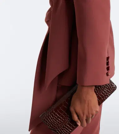 Max Mara Elegante satin-trimmed wrap blazer | Thumbnail 4 Max Mara Elegante satin-trimmed wrap blazer | Thumbnail 4