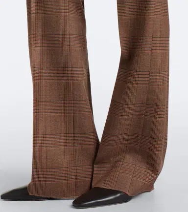 Max Mara Plaid virgin wool flared pants | Thumbnail 6 Max Mara Plaid virgin wool flared pants | Thumbnail 6
