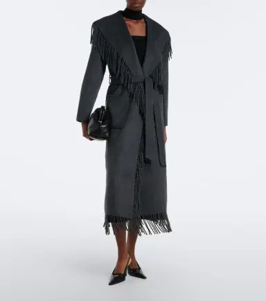 Simkhai Carrie fringed wrap coat | Thumbnail 4 Simkhai Carrie fringed wrap coat | Thumbnail 4