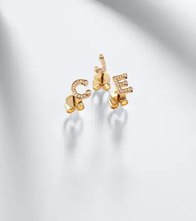 Sophie Bille Brahe Initial Petite C 18kt gold single earring with diamonds | Thumbnail 4 Sophie Bille Brahe Initial Petite C 18kt gold single earring with diamonds | Thumbnail 4