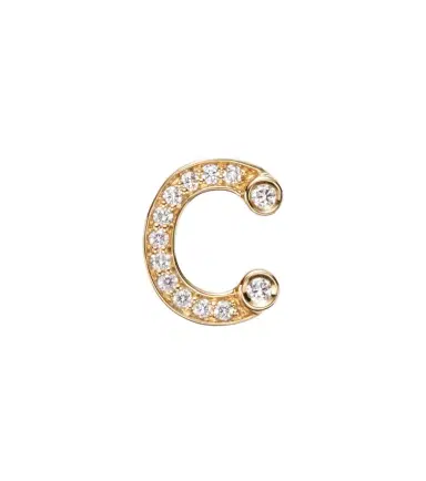 Sophie Bille Brahe Initial Petite C 18kt gold single earring with diamonds | Thumbnail 1 Sophie Bille Brahe Initial Petite C 18kt gold single earring with diamonds | Thumbnail 1