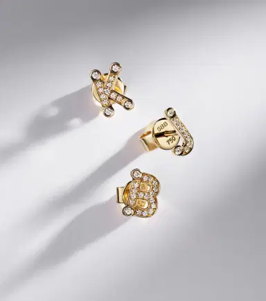 Sophie Bille Brahe Initial Petite B 18kt gold single earring with diamonds | Thumbnail 5 Sophie Bille Brahe Initial Petite B 18kt gold single earring with diamonds | Thumbnail 5