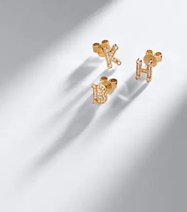 Sophie Bille Brahe Initial Petite H 18kt gold single earring with diamonds | Thumbnail 5 Sophie Bille Brahe Initial Petite H 18kt gold single earring with diamonds | Thumbnail 5