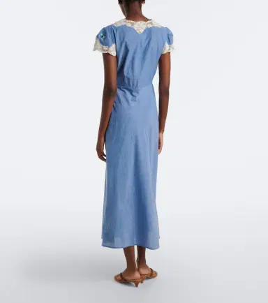 Rixo Amari embroidered cotton midi dress | Thumbnail 3 Rixo Amari embroidered cotton midi dress | Thumbnail 3
