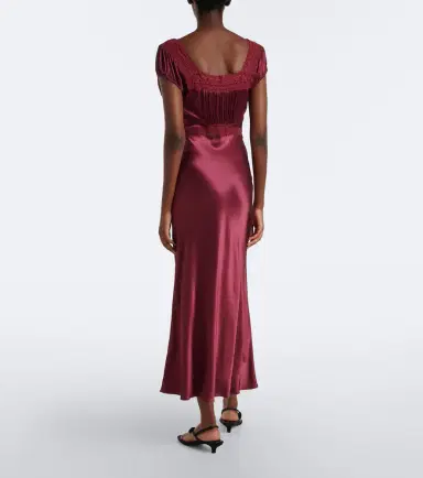 Rixo Maeva lace-trimmed satin midi dress | Thumbnail 5 Rixo Maeva lace-trimmed satin midi dress | Thumbnail 5