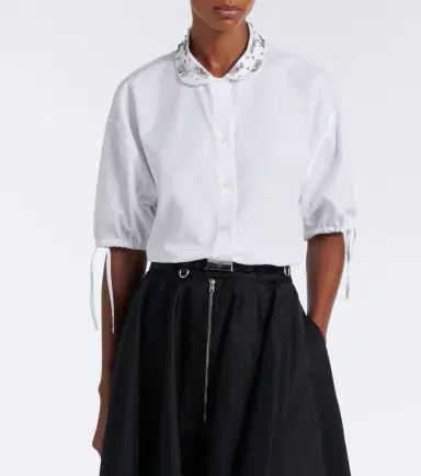 Prada Crystal-embellished poplin shirt | Thumbnail 2 Prada Crystal-embellished poplin shirt | Thumbnail 2