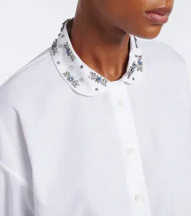 Prada Crystal-embellished poplin shirt | Thumbnail 4 Prada Crystal-embellished poplin shirt | Thumbnail 4