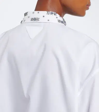 Prada Crystal-embellished poplin shirt | Thumbnail 5 Prada Crystal-embellished poplin shirt | Thumbnail 5