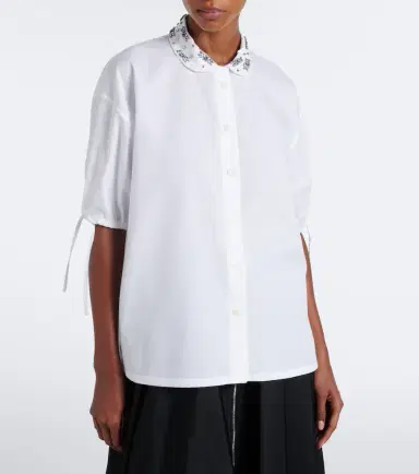 Prada Crystal-embellished poplin shirt | Thumbnail 7 Prada Crystal-embellished poplin shirt | Thumbnail 7